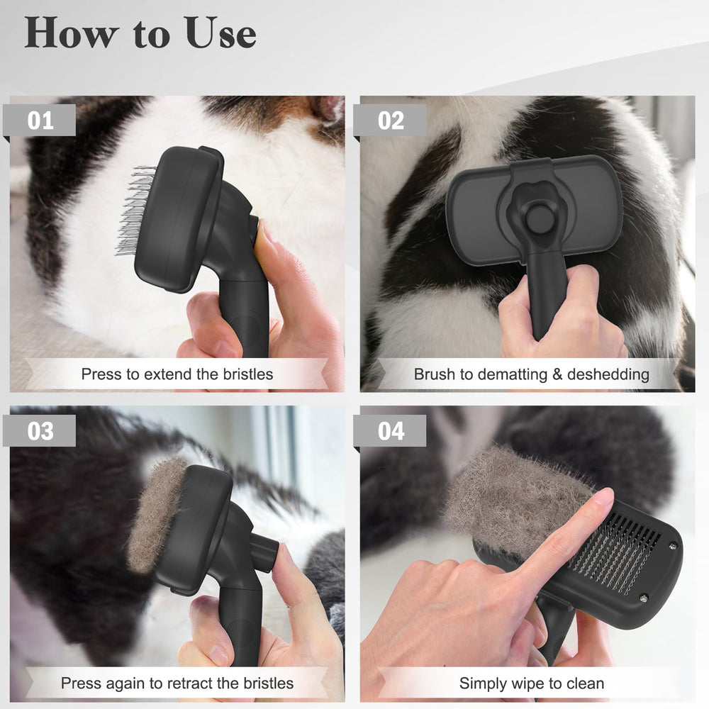 Swihauk brush held in hand to show compact size and easy handling advantage