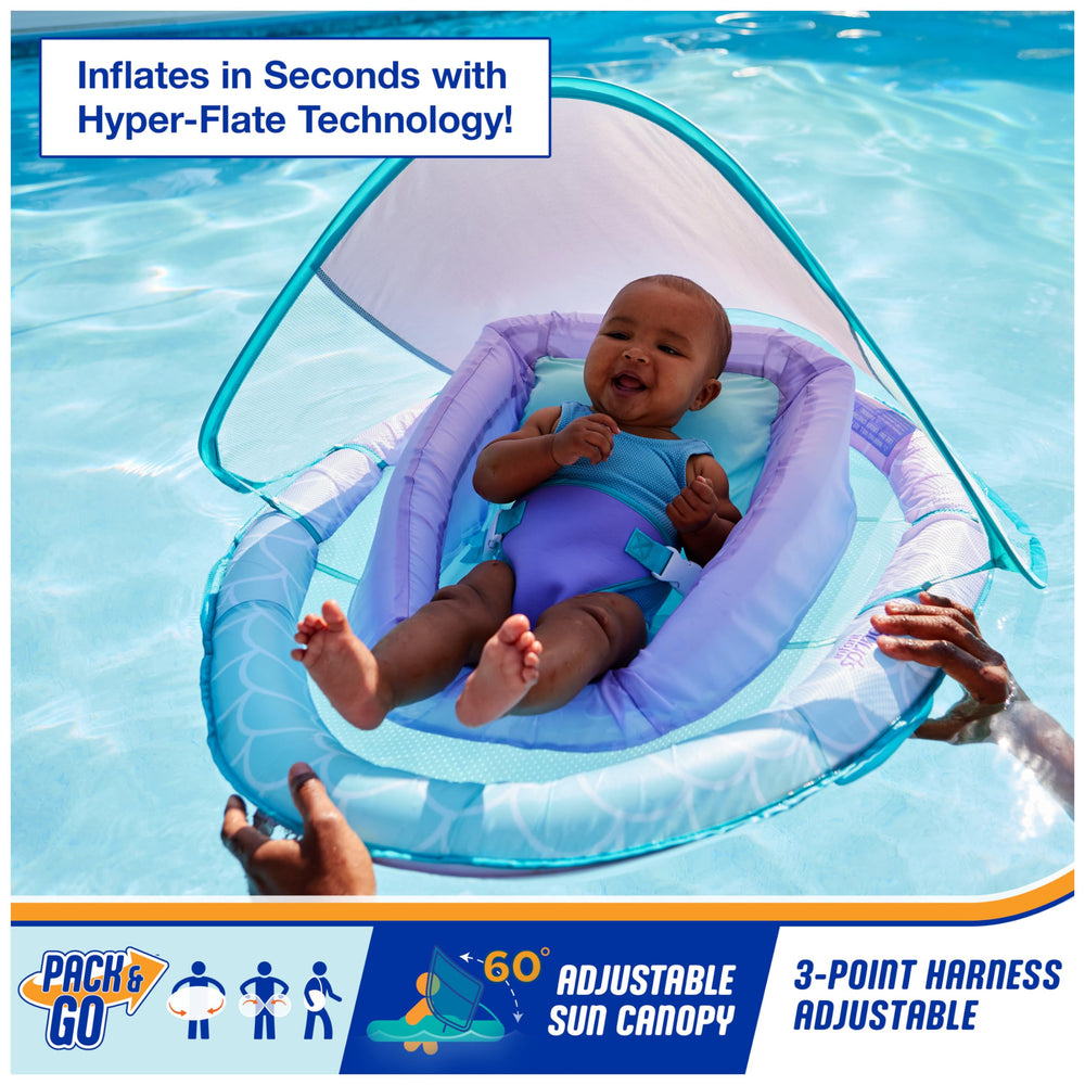 SwimWays canopy detail adjustable angle offering shade and sun protection