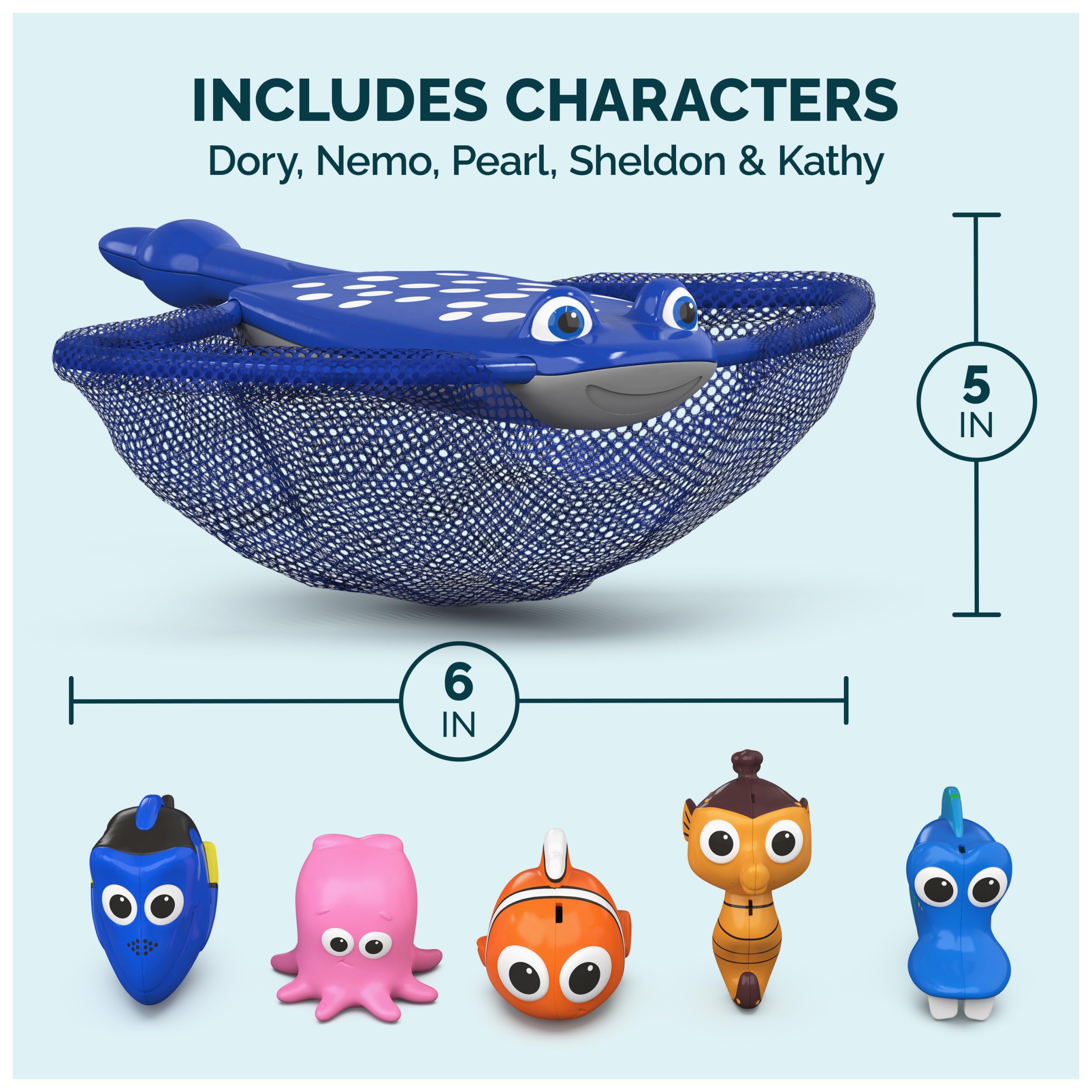 SwimWays Mr. Ray net catching figures in pool, improves coordination and reach
