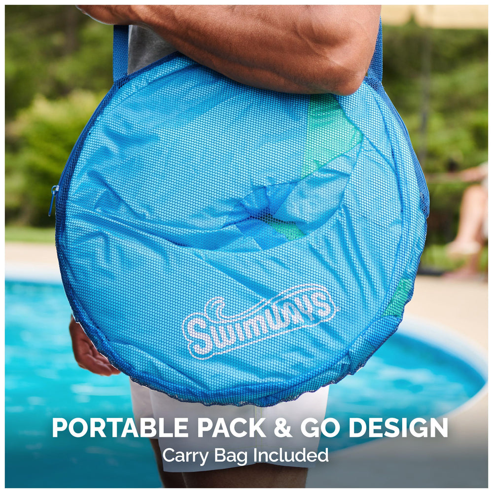 SwimWays folded float packed into carry bag for easy transport