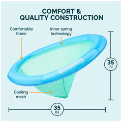 SwimWays side profile in water demonstrating stable low-slung relaxation