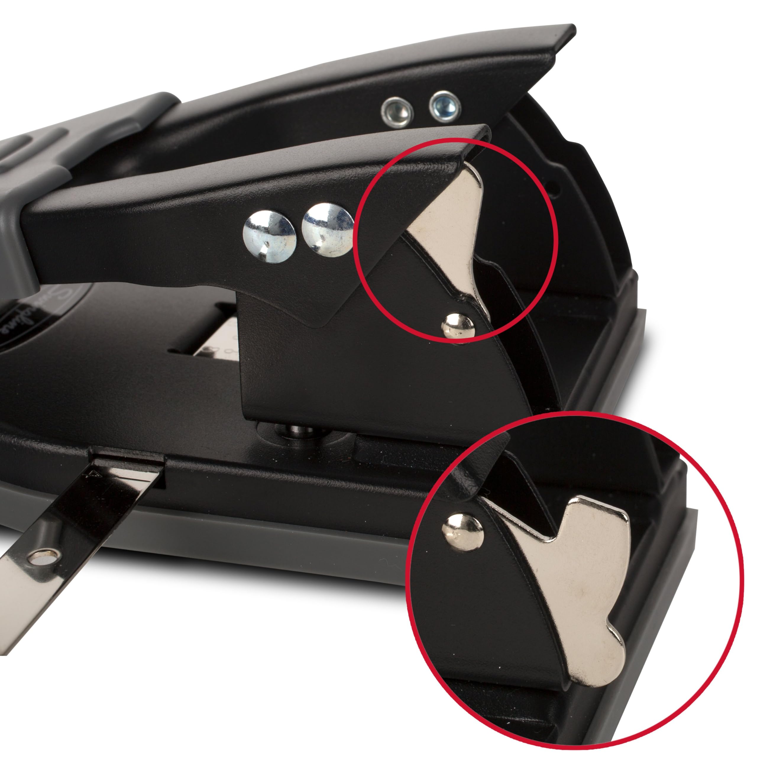 Swingline punched sheet displaying two clean 1/4 inch holes for neat filing