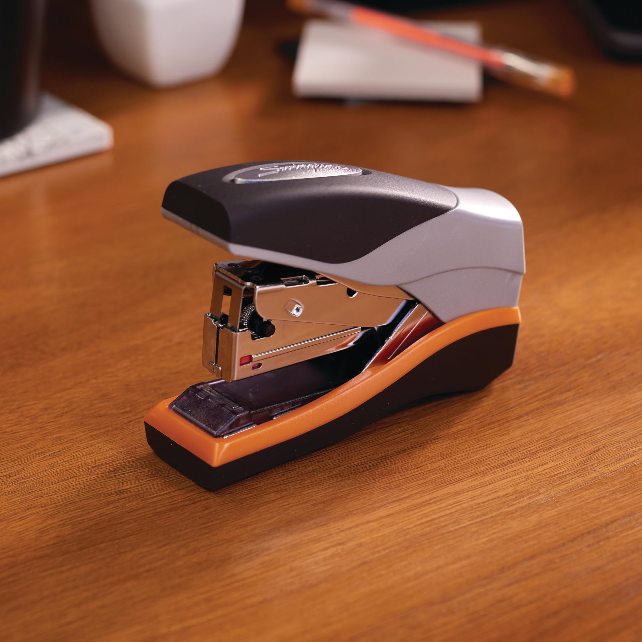 Swingline Optima 40 soft grip close-up highlighting ergonomic comfort and control