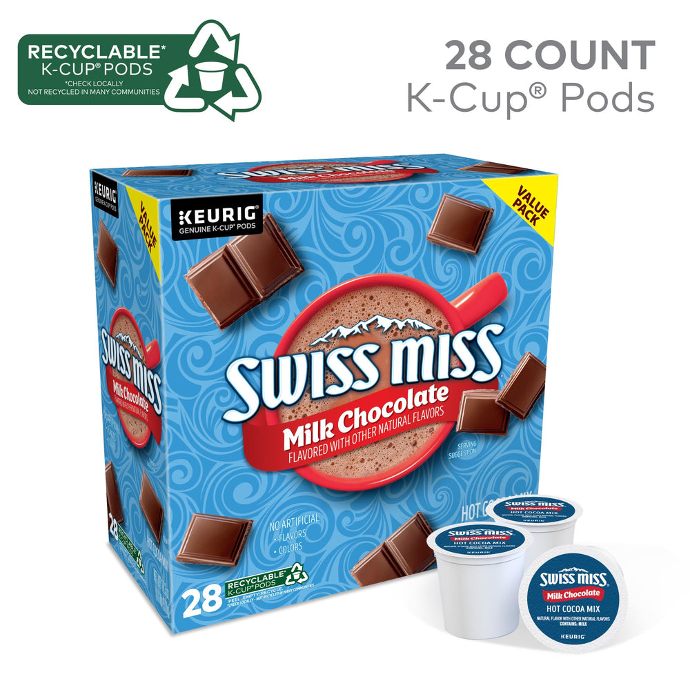 Swiss Miss single-serve pod side view highlighting compact, easy-fit design