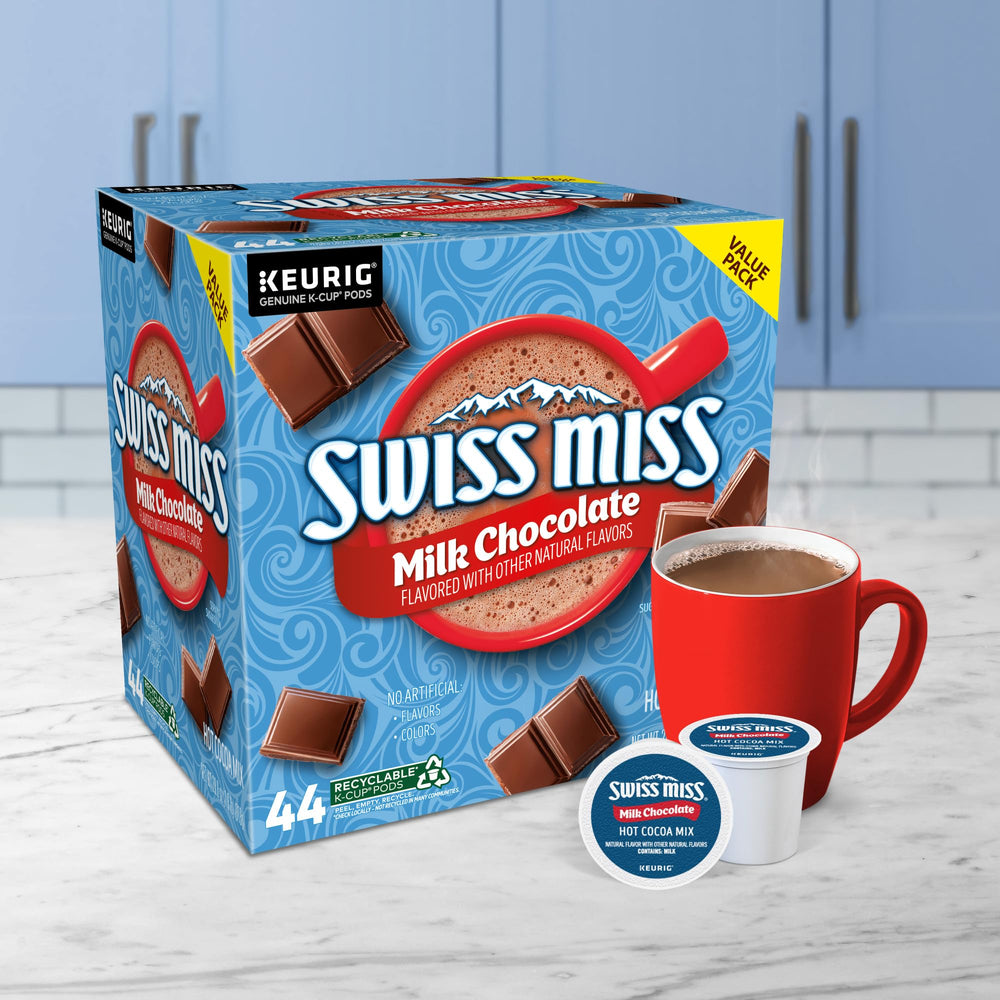 Mug with Swiss Miss hot cocoa and marshmallows showing indulgent serving idea