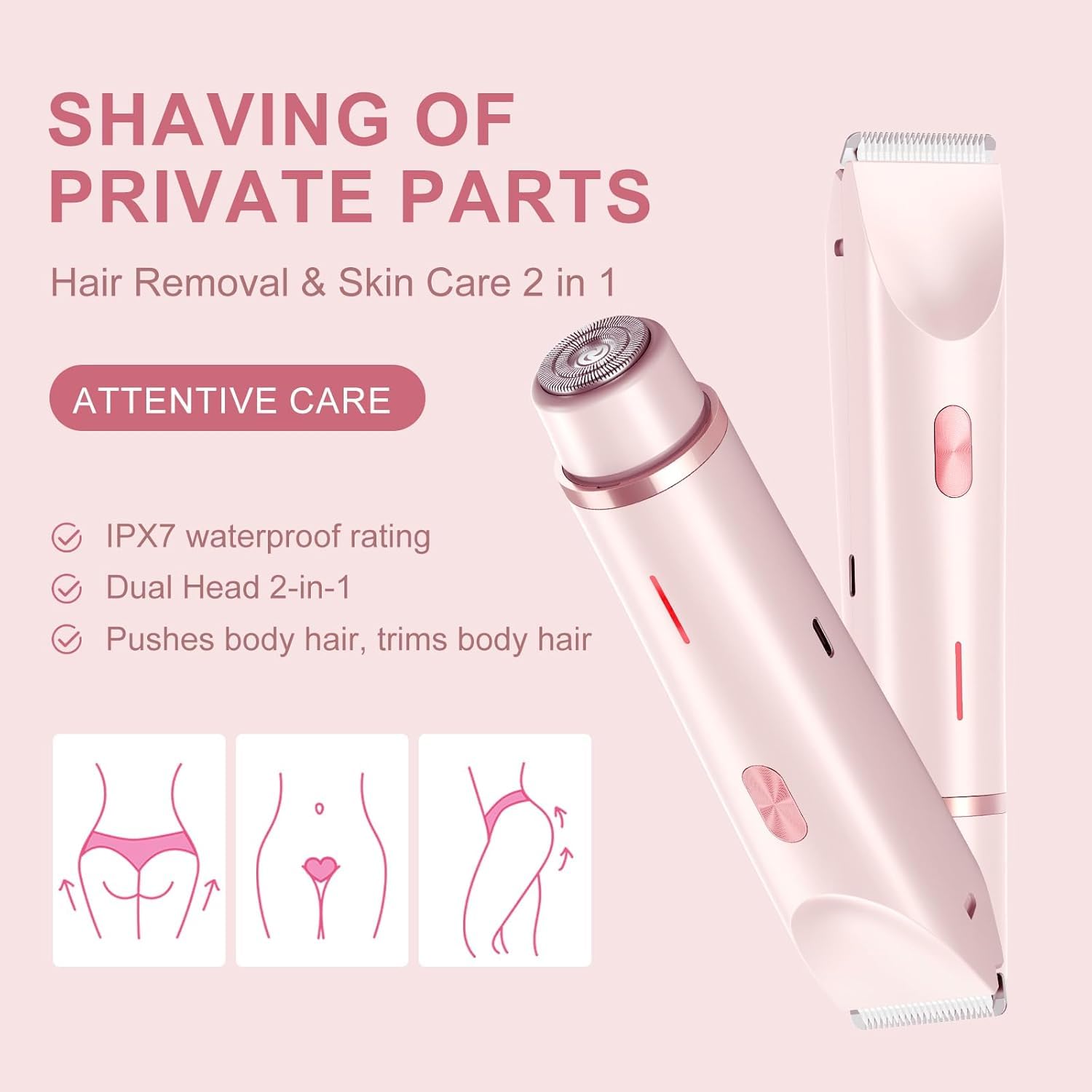 SXIOQI Dermave in shower use demonstrating IPX7 waterproof convenience and rinseability