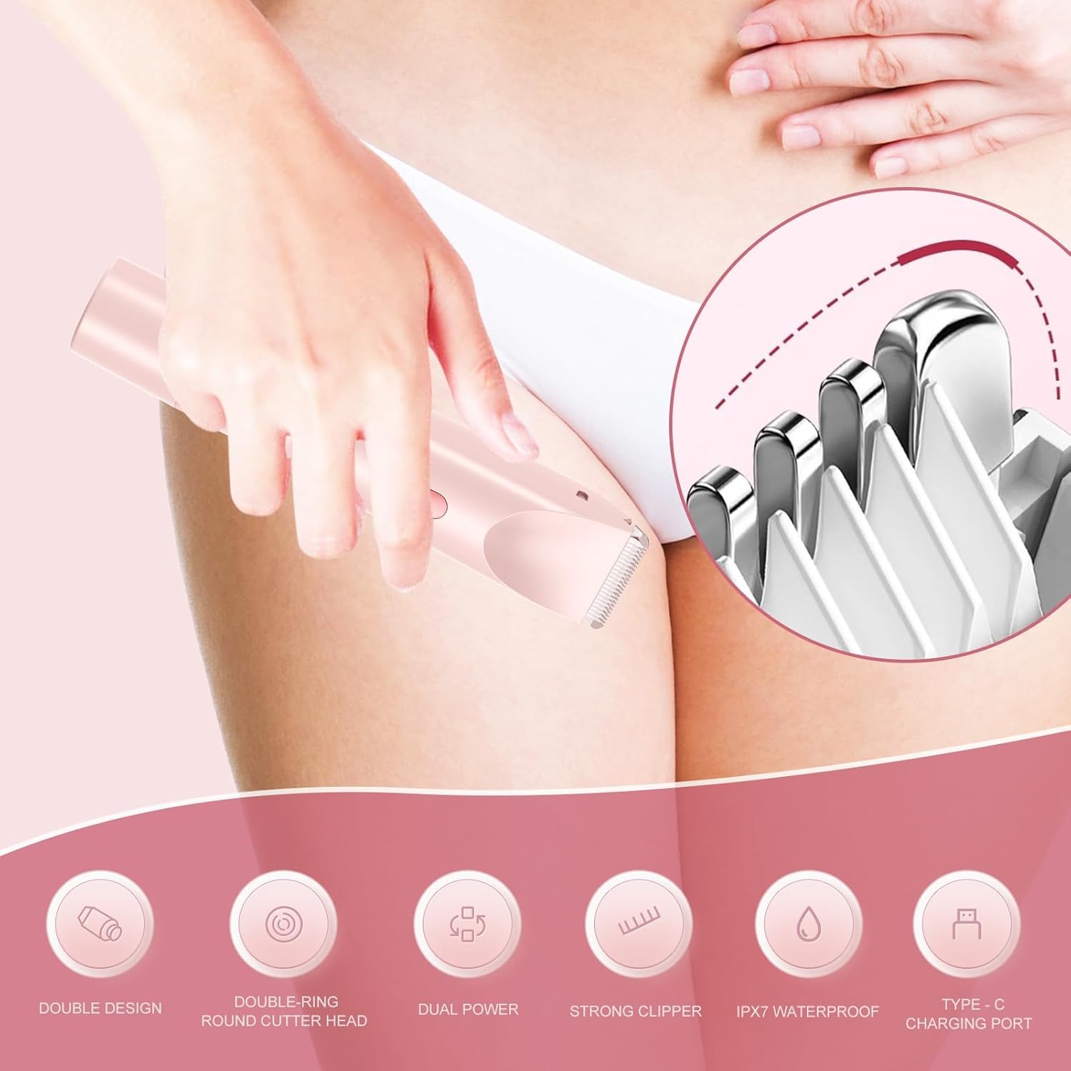 SXIOQI Dermave with accessories including trimming guard brush and USB cable for travel