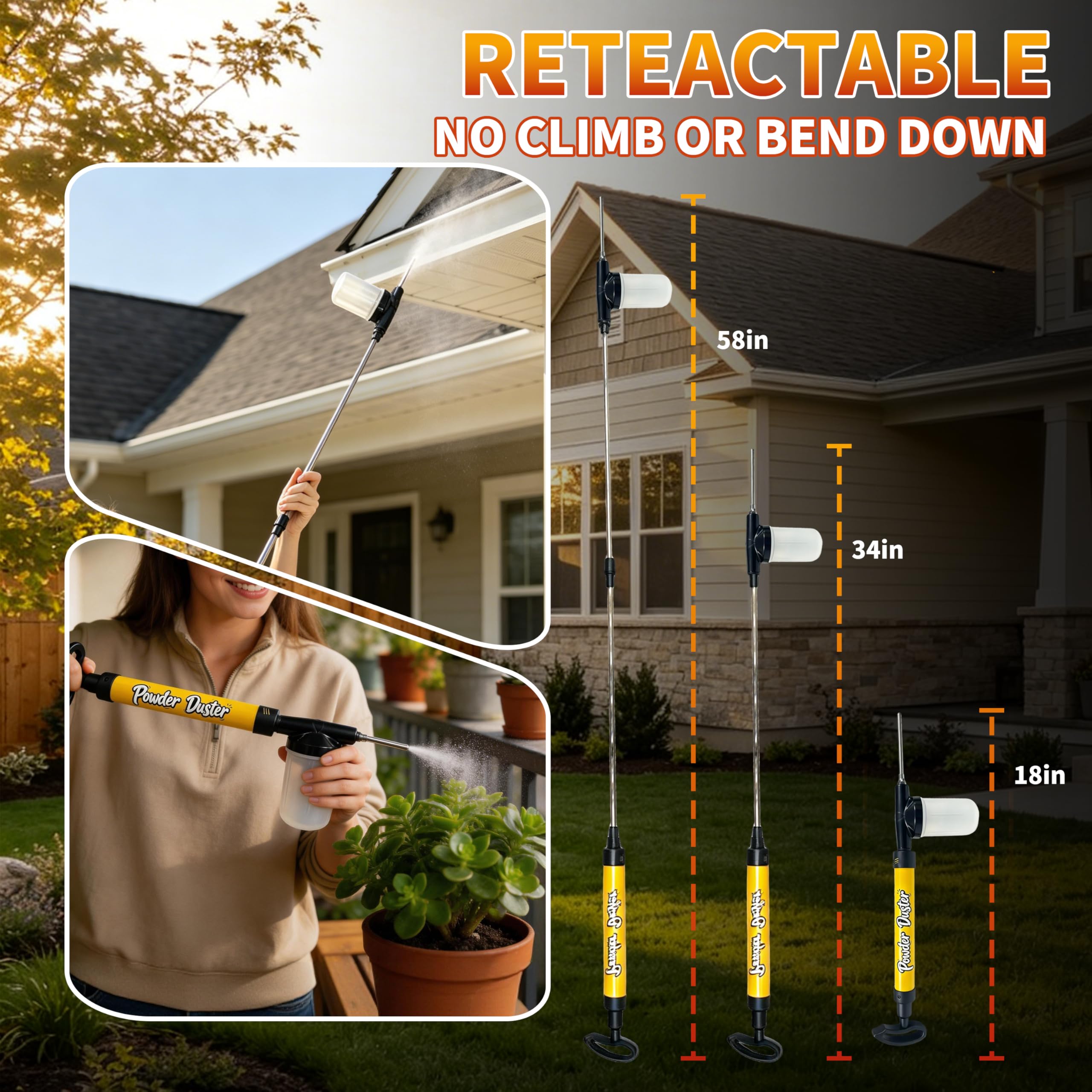 SYITCUN fully extended 4ft rod reaching high areas for safe elevated dusting