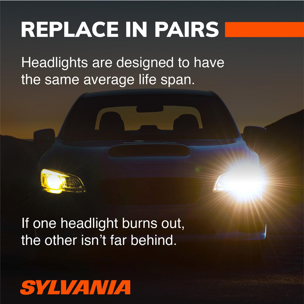 SYLVANIA 9005 beam pattern on wall illustrating brighter, focused illumination
