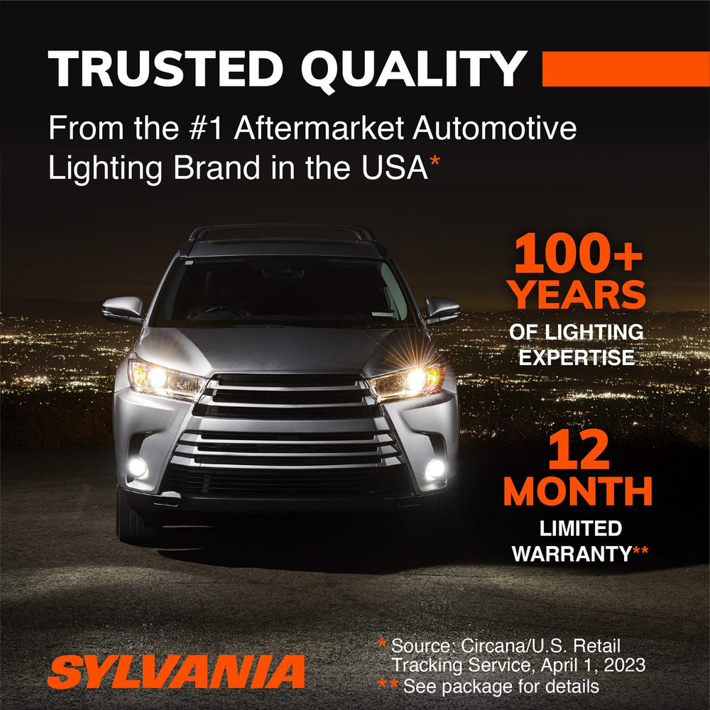SYLVANIA 9005 in a car at night showing safer highway visibility while driving