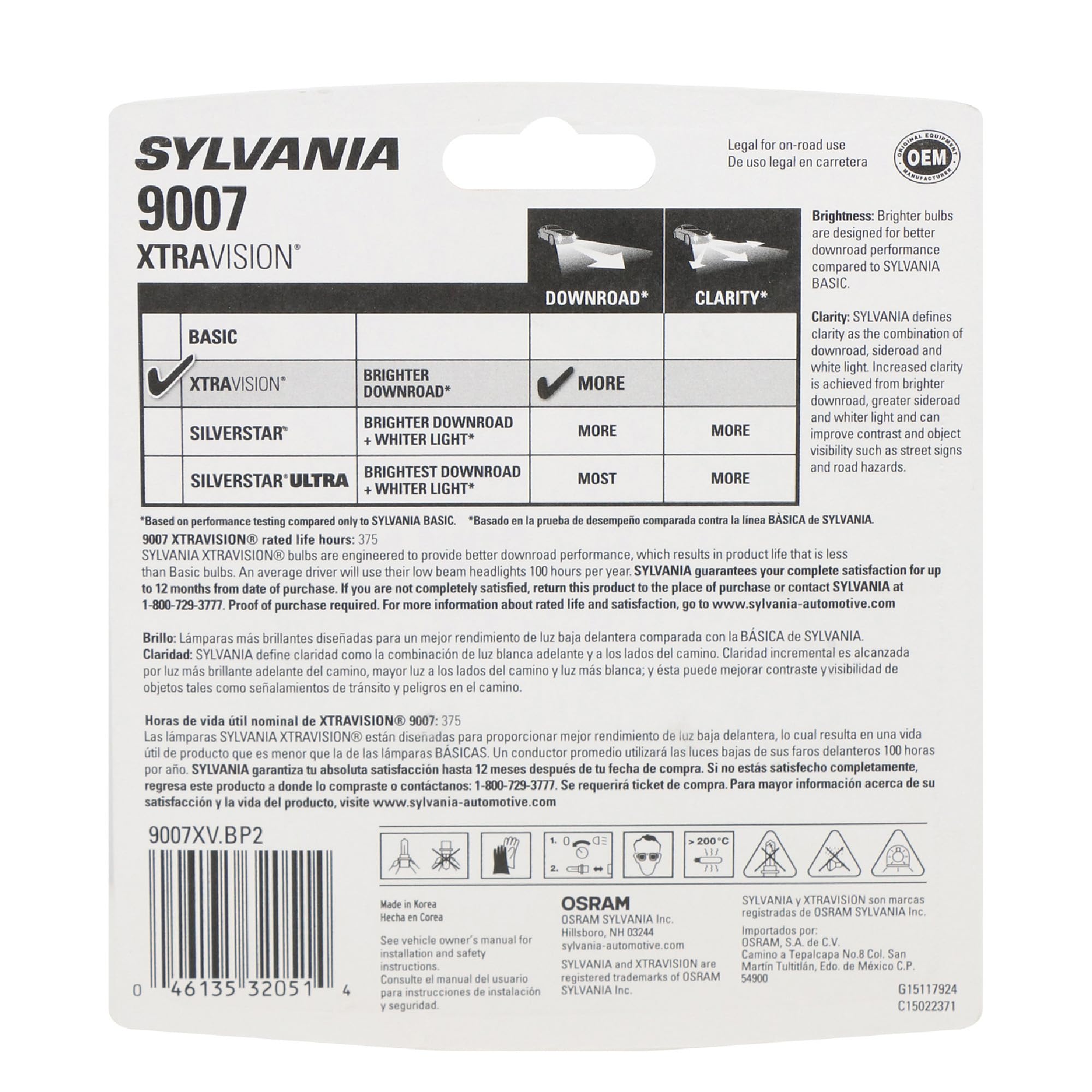 SYLVANIA 9007 close-up of filament detail highlighting build quality and brighter throw