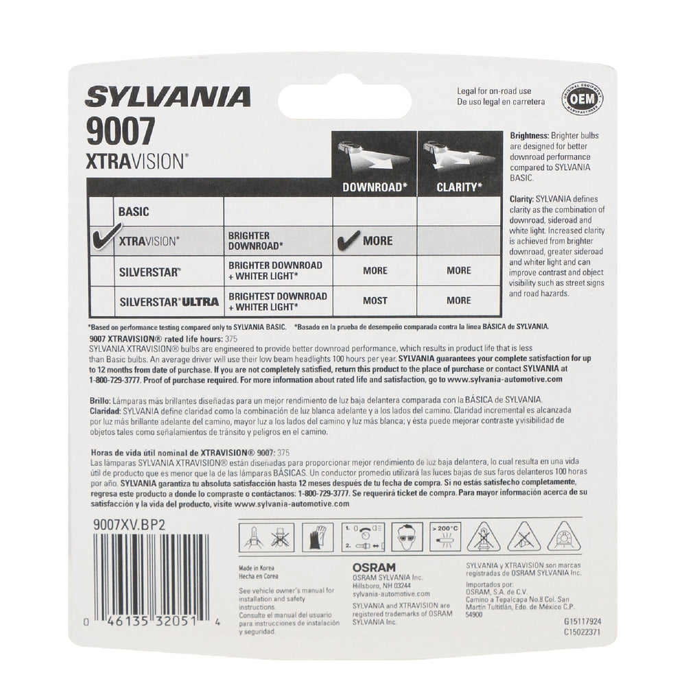 SYLVANIA 9007 close-up of filament detail highlighting build quality and brighter throw
