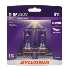SYLVANIA H11 XtraVision front packaging showing two bulbs and branding, clear identification benefit