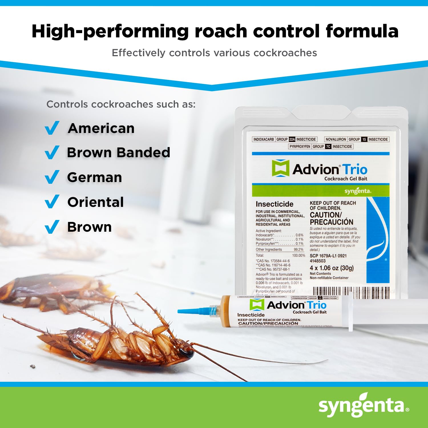 Syngenta Advion Trio applied under appliance demonstrating discreet placement