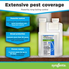 Syngenta Demand CS close-up of cap and label for precise mixing guidance