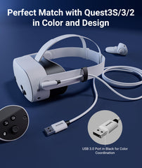 Syntech full-length coiled 16ft cable demonstrating reach advantage