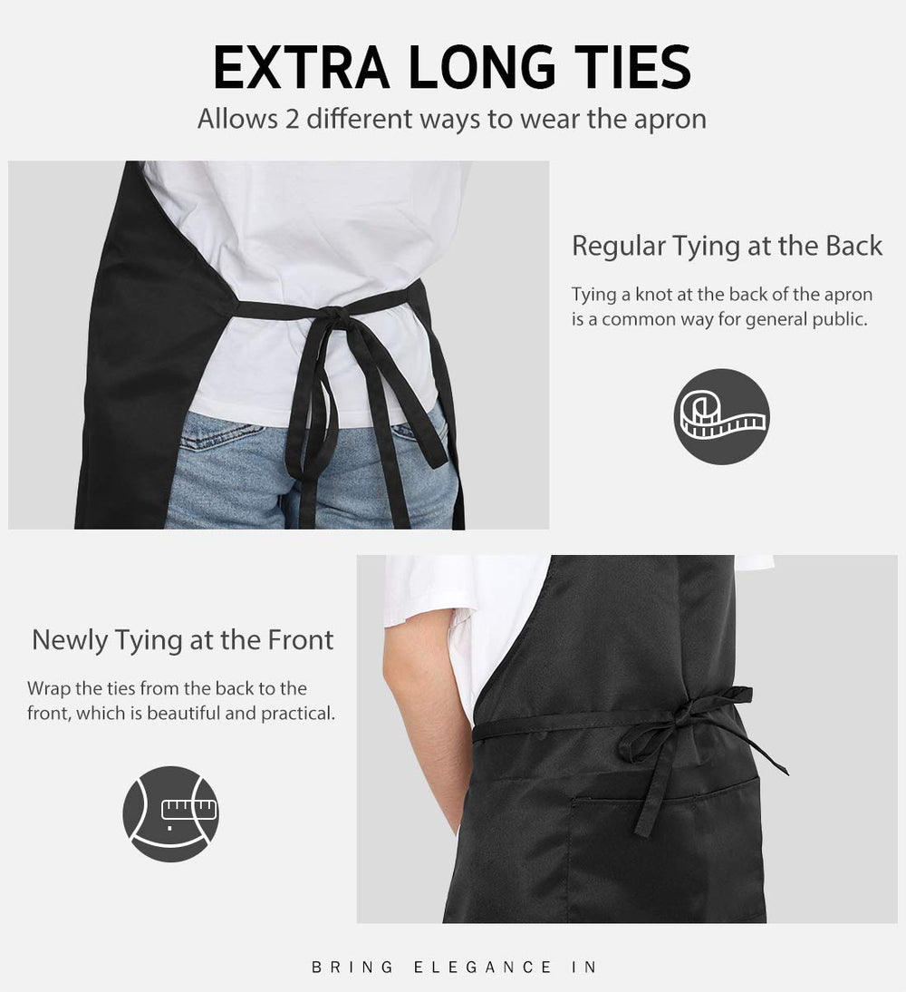 Syntus full apron worn by model illustrating coverage and practical use benefit