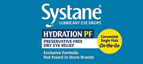 Systane vial in a clinical setting for post-surgical sterile hydration