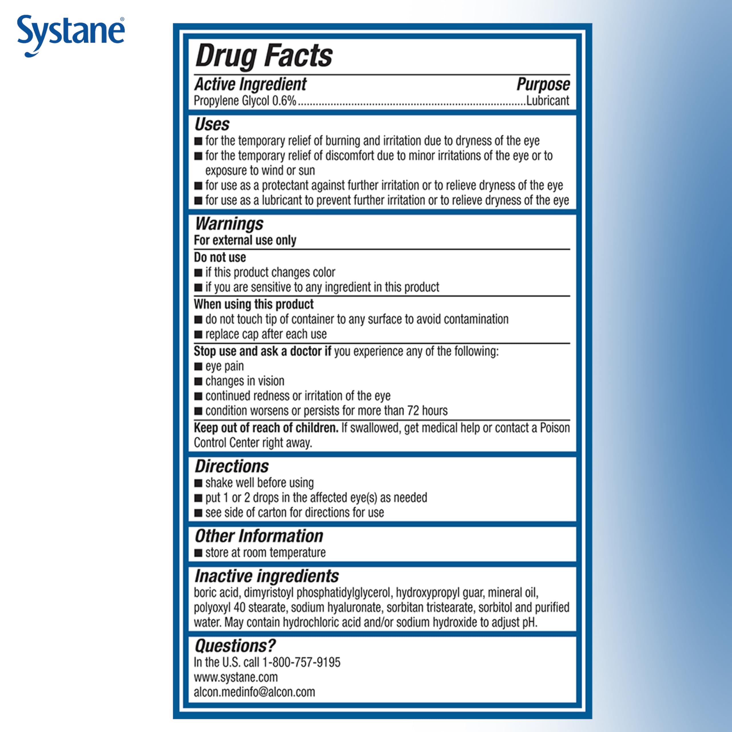 Systane PRO vial held in hand for scale highlighting portable, travel-friendly benefit