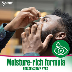 Systane tear-film illustration depicting moisturizing benefit for ocular surface