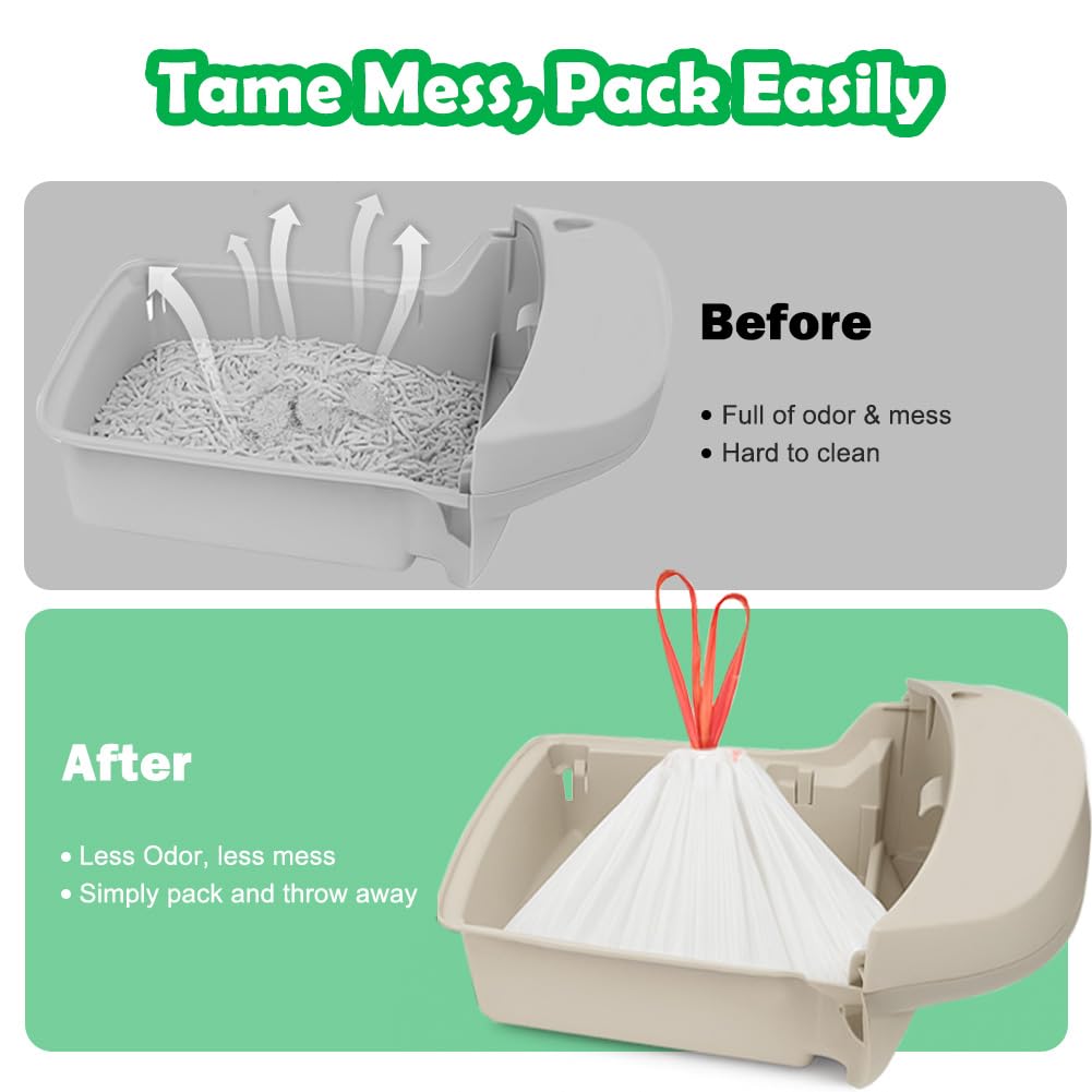 SZEE bag holding clumped litter showing heavy-duty leak resistance
