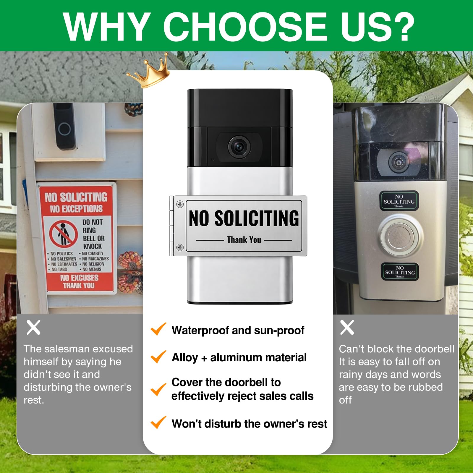 SZTGR doorbell cover mounted vertically offering alternative placement options