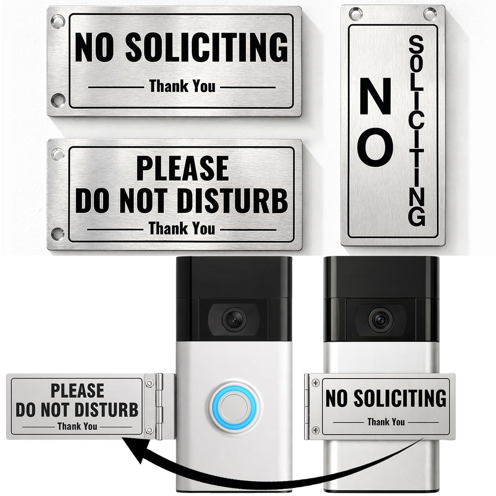 SZTGR front view metal doorbell cover showing neat curb appeal and clear message
