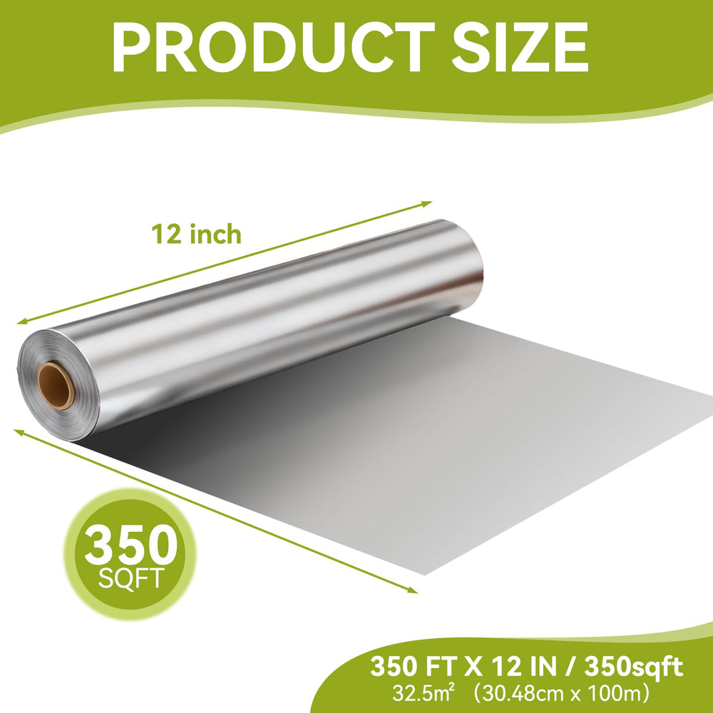 SZZJKJ foil next to ruler showing 12-inch width for scale