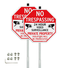 T&R front face sign showing bold No Trespassing message and clear deterrent