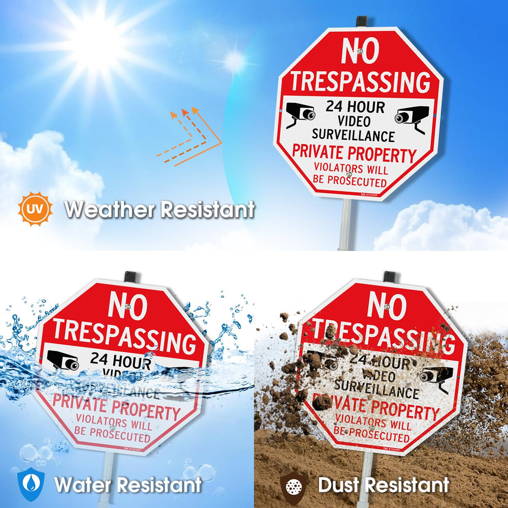 T&R sign mounted on 36-inch stake in yard for visible perimeter marking