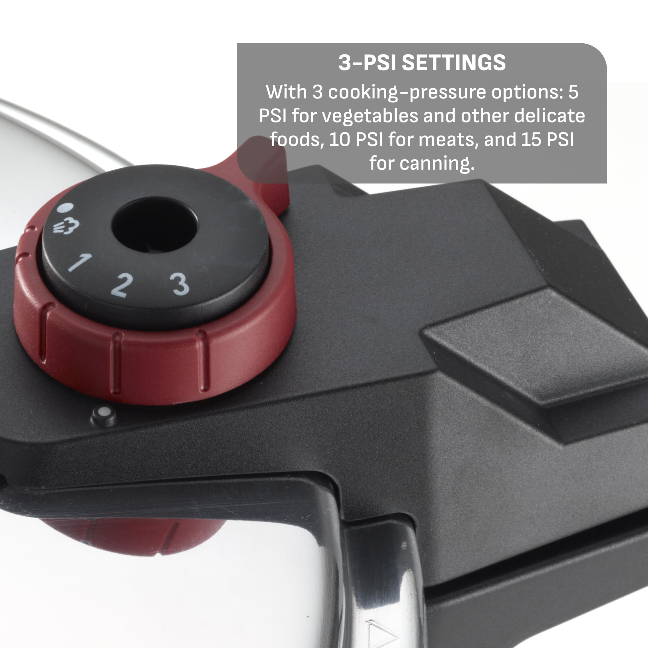 T-fal sturdy side handles giving balanced, comfortable lifting