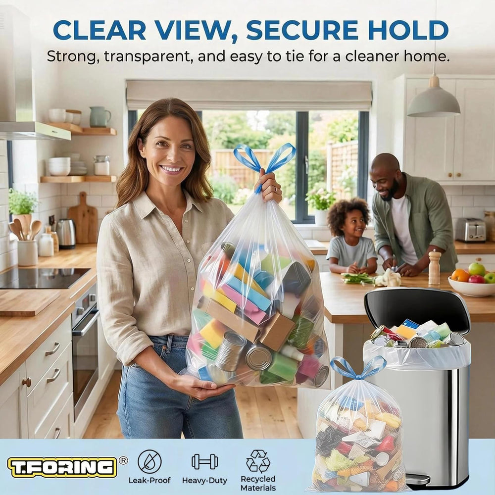 T.FORING bag holding yard waste in garage for durable heavy-duty use