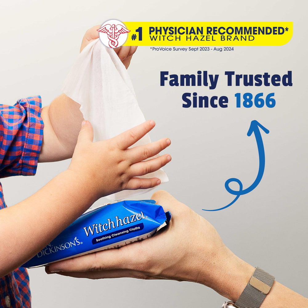 T.N. Dickinson's wipes on bathroom counter highlighting daily skincare convenience