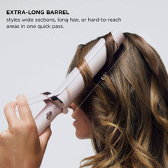 T3 barrel close-up highlighting CeraGloss ceramic for even heat and glossy curls