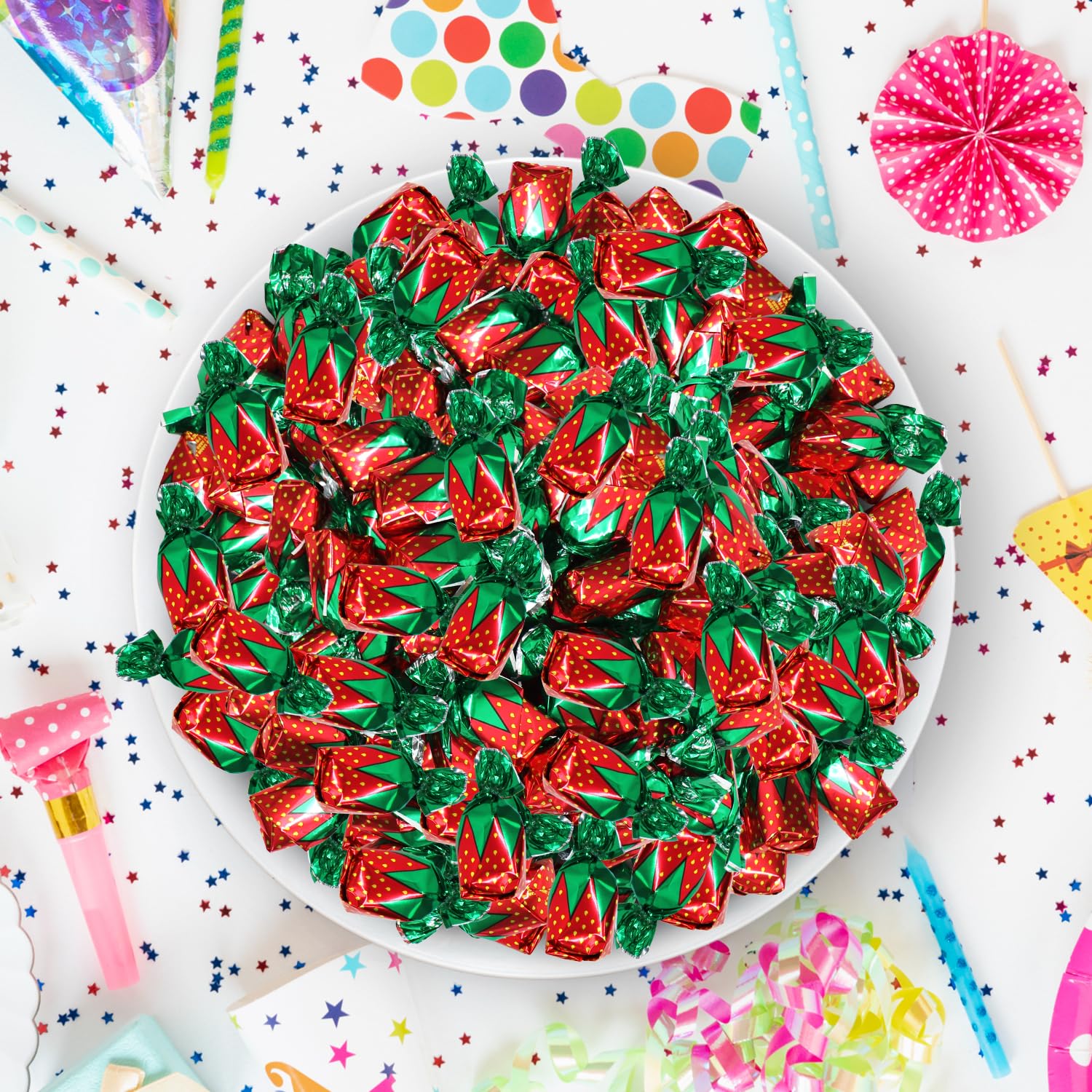 Taboom candy buffet jar filled with bon bons adding colorful event display