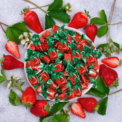 Taboom cross-section revealing strawberry liquid center and crunchy shell