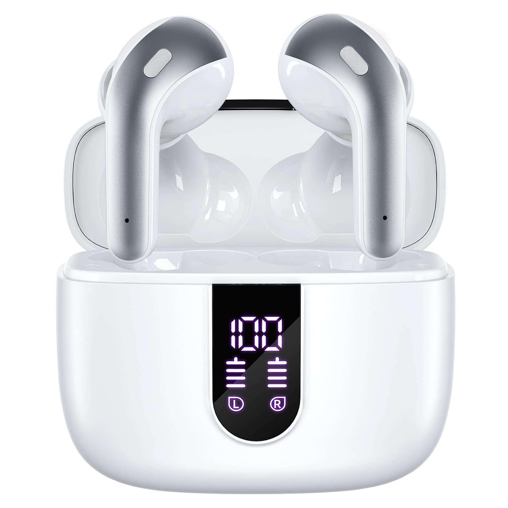 TAGRY X08 front view with case open showing earbuds and compact design for portability