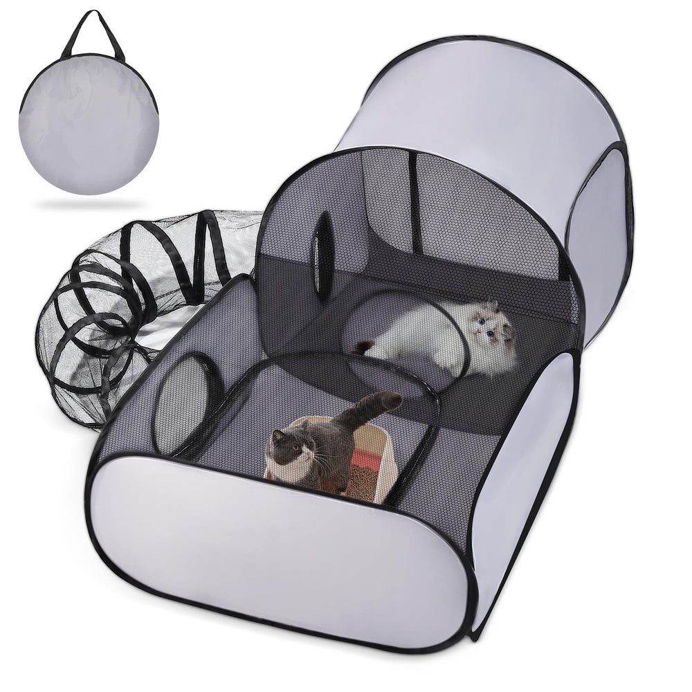 TailTastic front view showing full playpen and entry, secure space for cats