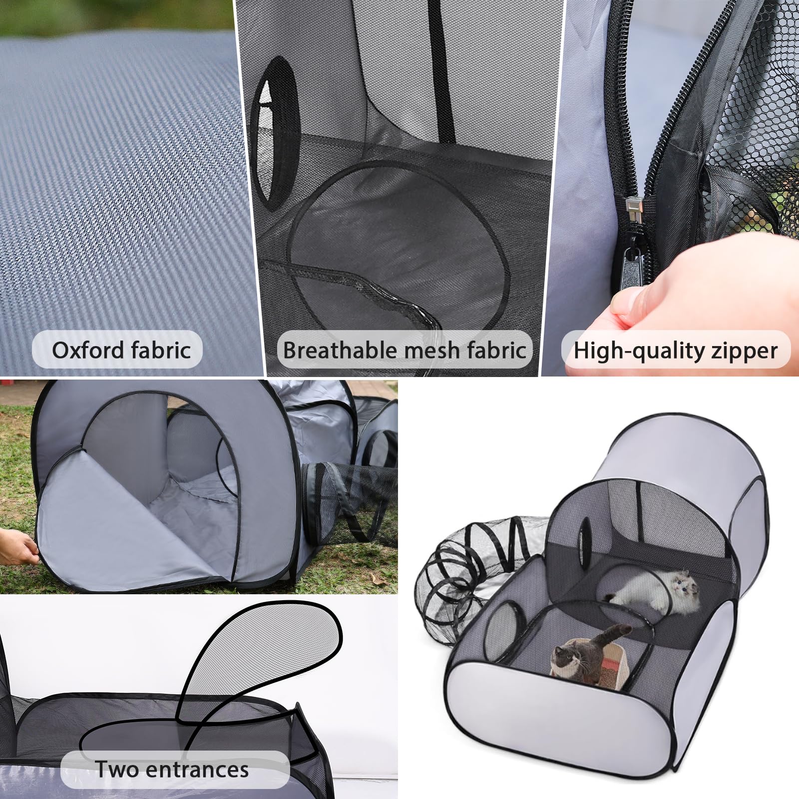 TailTastic zipper and snap detail, easy reconfiguration and secure closures