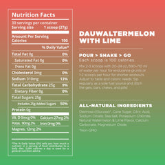 Tailwind Dauwaltermelon powder close-up highlighting fine texture for quick dissolving and clean mixability