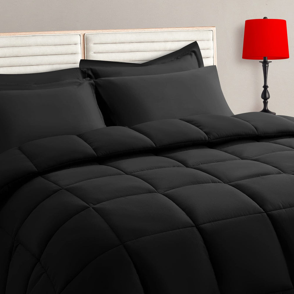 TAIMIT front view of full twin comforter set on bed showing coordinated look and quick setup