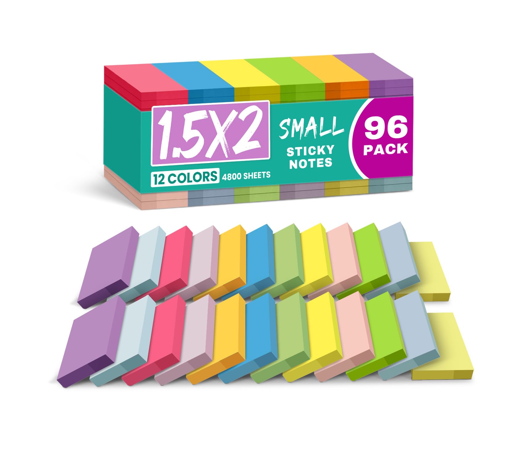 Taja front packaging of mini sticky notes showing bright pads and count