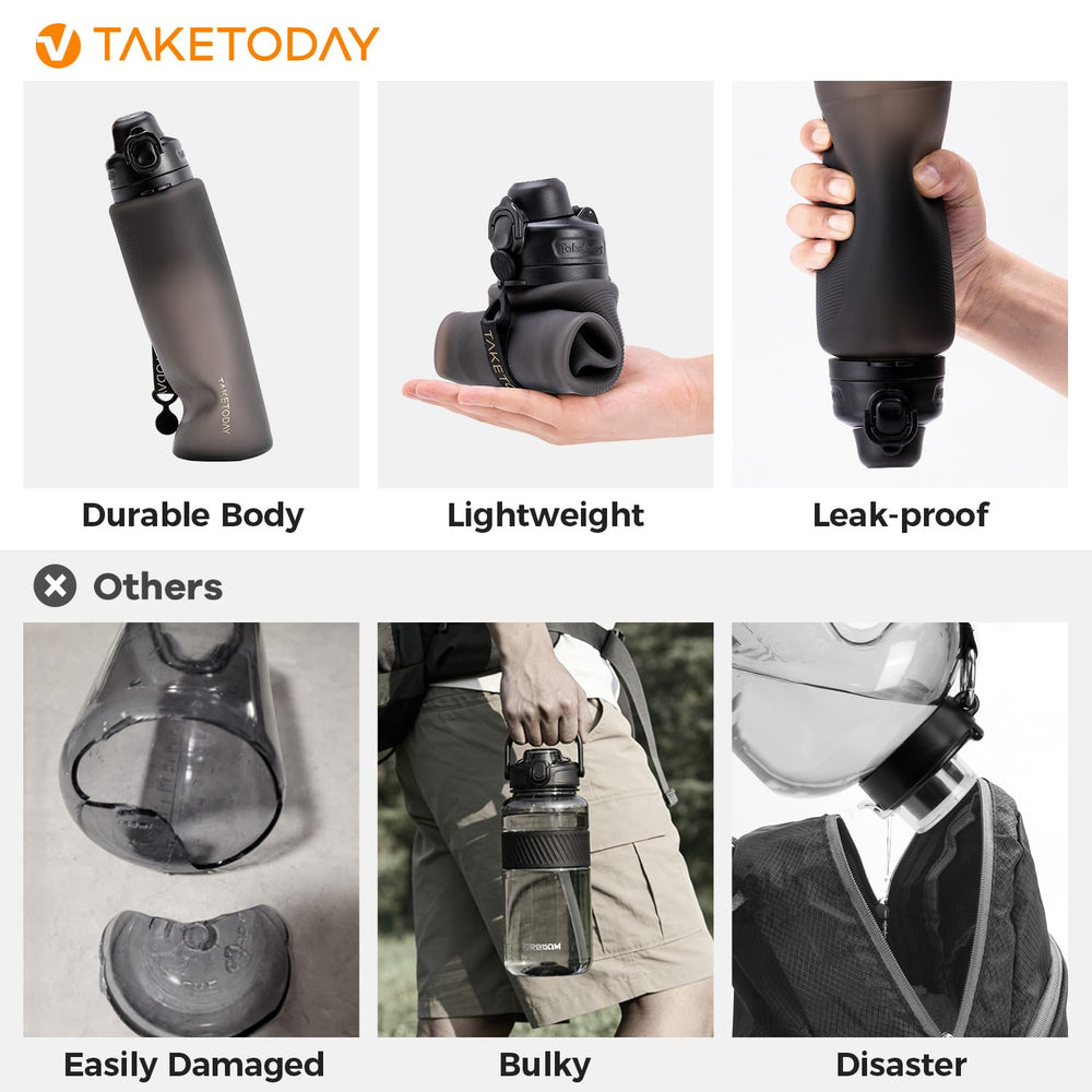 TakeToday collapsed profile demonstrating compact storage and space saving benefit