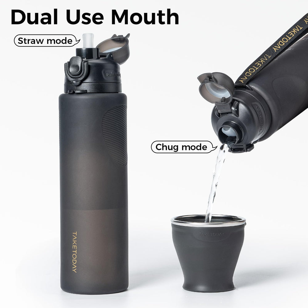 TakeToday wide spout open for fast gulps and quick rehydration when needed