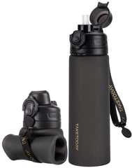 TakeToday front view black bottle showing compact design and travel readiness