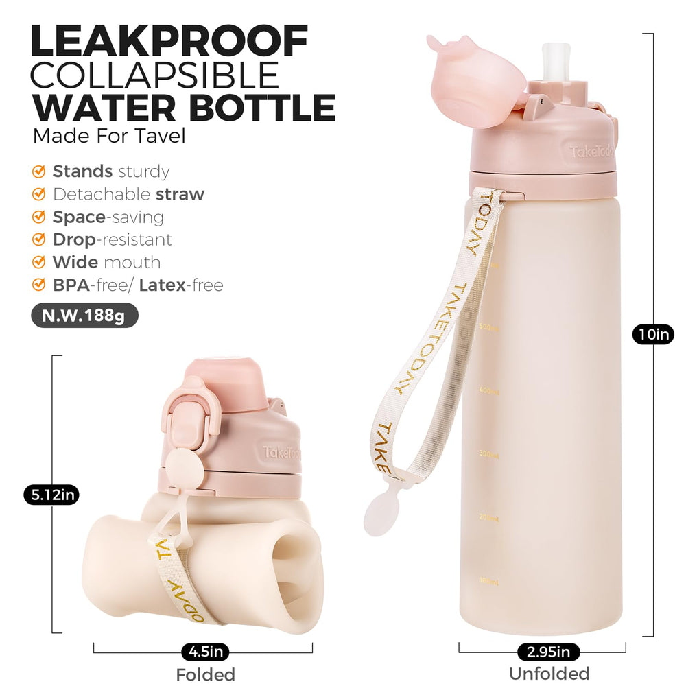TakeToday sand bottle collapsed flat saving bag space for easy storage