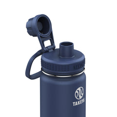 Takeya Actives insulated spout lid closeup highlighting secure seal and easy one‑hand sipping