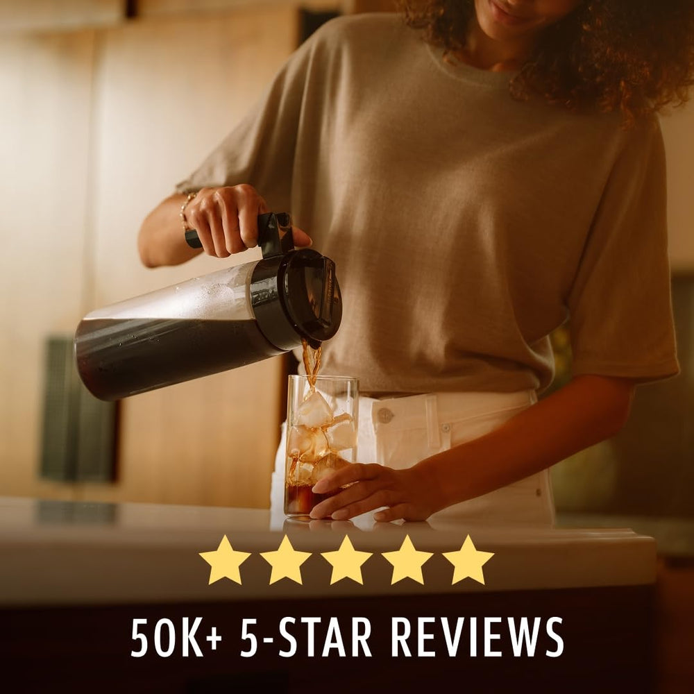 Takeya silicone handle ergonomics providing secure grip for easy pouring