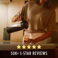 Takeya silicone handle ergonomics providing secure grip for easy pouring