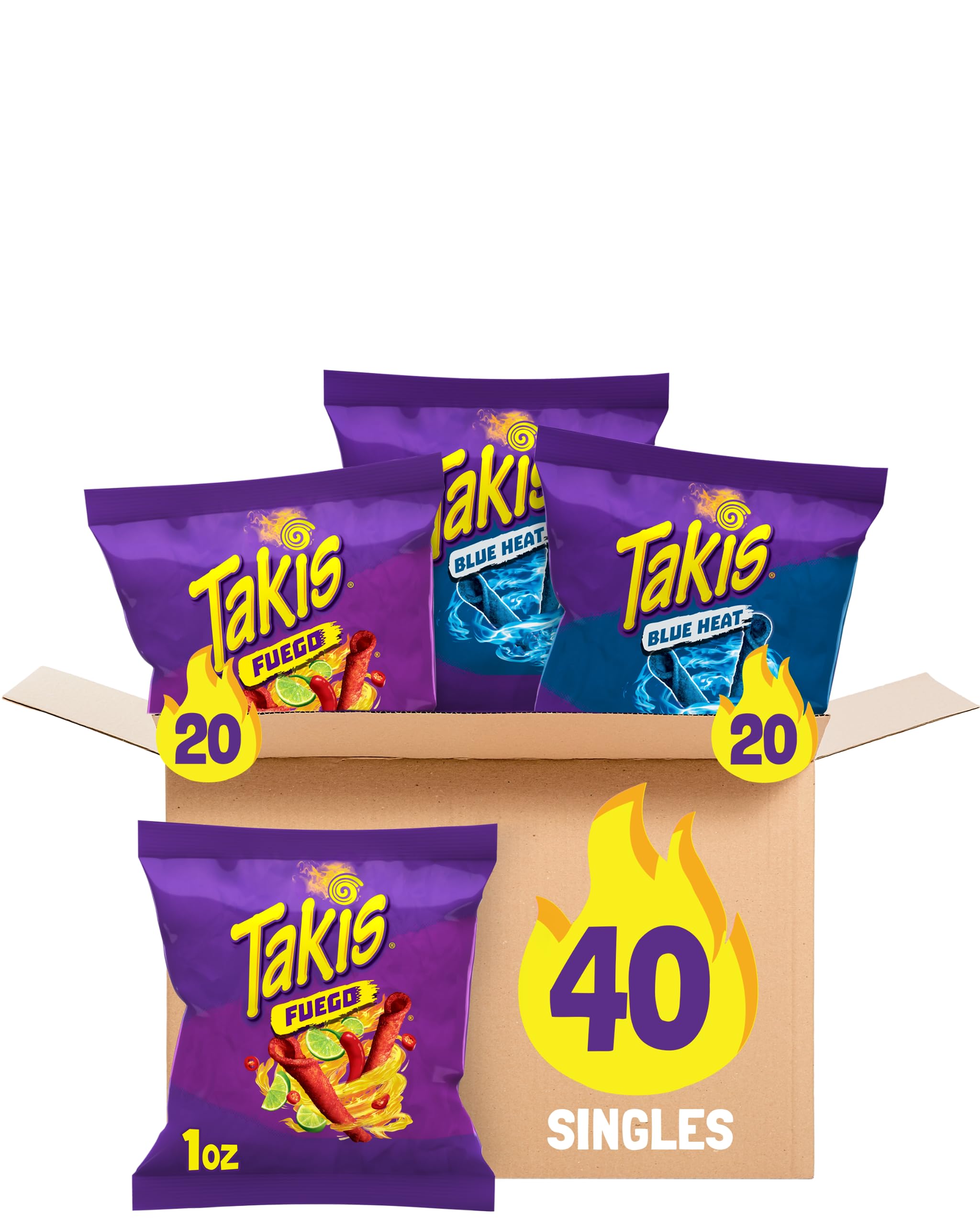 Takis front packaging showing 40-count multipack and convenience